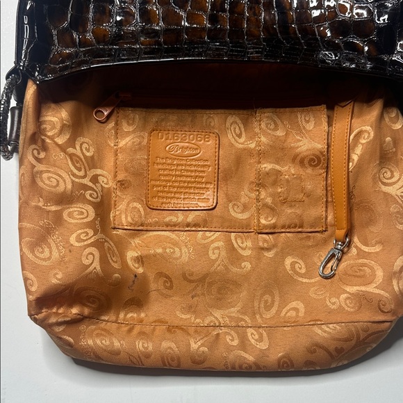 Cher Brown Patent Leather Shoulder Bag Brighton - Picture 7 of 10